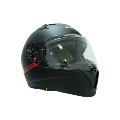 CASCO CERTIFICADO SHAFT 532 SOLID NEGRO ROJO| Visor Iridium Rojo