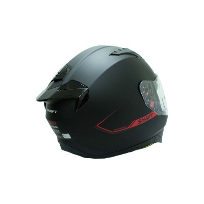 CASCO CERTIFICADO SHAFT 532 SOLID NEGRO ROJO| Visor Iridium Rojo