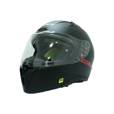 CASCO CERTIFICADO SHAFT 532 SOLID NEGRO ROJO| Visor Iridium Rojo