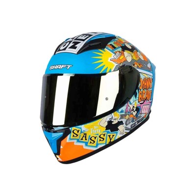 Casco Certificado Shaft 582 SP JOHNNY BRAVO Azul|Visor Humo Claro
