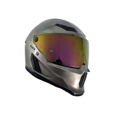 Casco Integral Dr1 K666 Solid Gris Metalizado Sp Negro