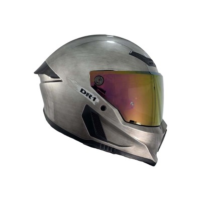 Casco Integral Dr1 K666 Solid Gris Metalizado Sp Negro