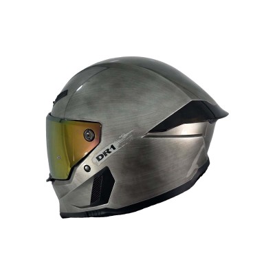 Casco Integral Dr1 K666 Solid Gris Metalizado Sp Negro