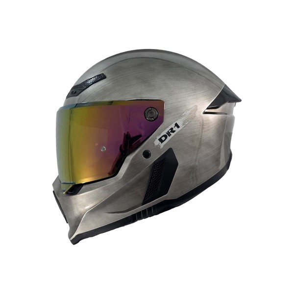 Casco Integral Dr1 K666 Solid Gris Metalizado Sp Negro