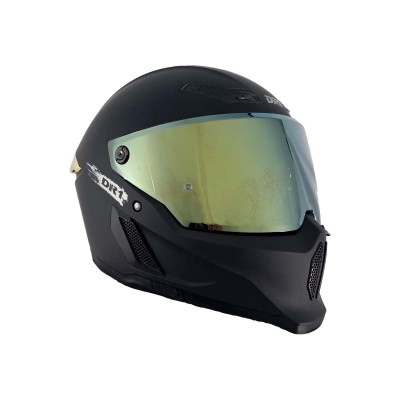 Casco Integral Dr1 K666 Solid Negro Mate Sp Dorado