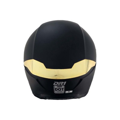 Casco Integral Dr1 K666 Solid Negro Mate Sp Dorado