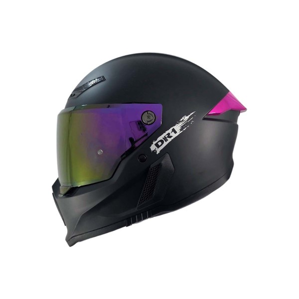 Casco Integral Dr1 K666 Solid Negro Mate Sp Fuscia
