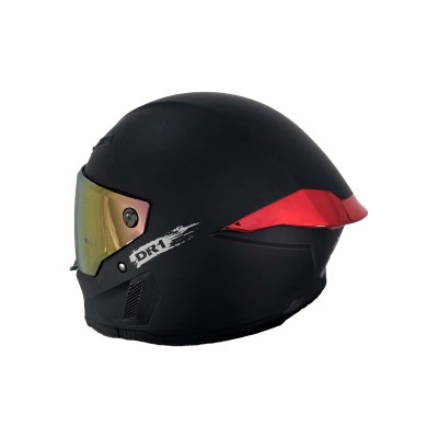Casco Integral Dr1 K666 Solid Negro Mate Sp Rojo