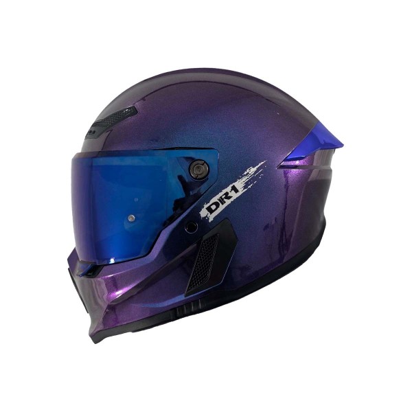 Casco Integral Dr1 K666 Solid Azul Camaleon Sp Morado