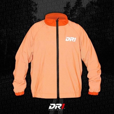 Chaqueta Reflectiva Impermeable DR1  Rain Naranja Moto Motociclista Luminosa Motero Cascoloco DFR