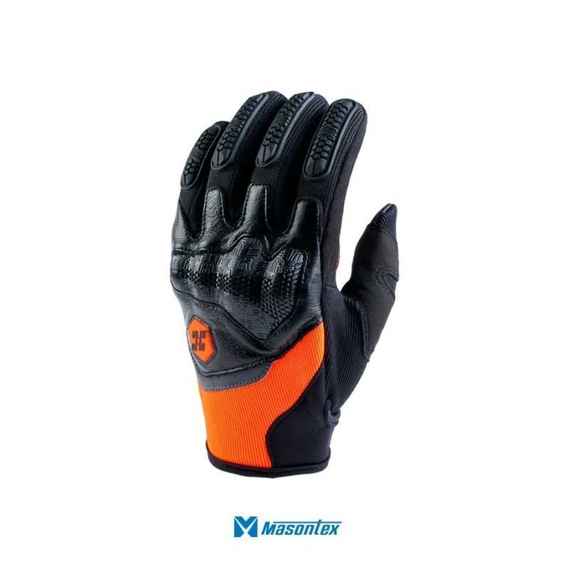 guantes moto proteccion masontex MTO III negro naranja hombre motociclista cascoloco distriramirez