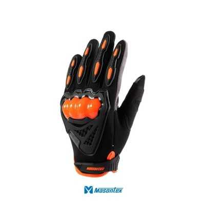 guantes moto proteccion masontex MTO-35 negro naranja hombre motociclista cascoloco distriramirez