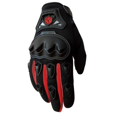 guantes proteccion scoyco negro rojo