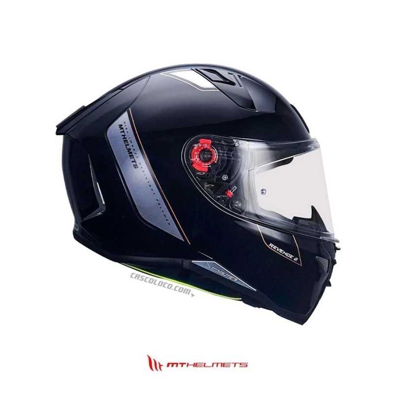 casco integral certificado MT revenge 2 solid negro moto proteccion cascoloco accesorio motociclista distriramirez