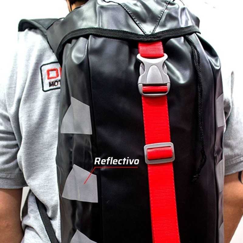 bolso morral impermeable dr1 bag reflectivo moto accesorio cascoloco distriramirez