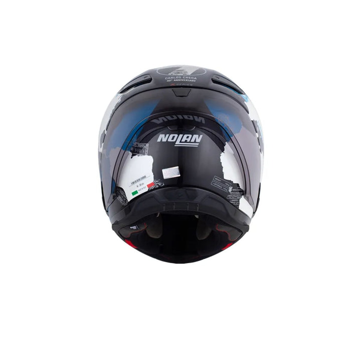 CASCO INT NOLAN	X-804 RS ULTRA CARBON REPLICA CHECA 30TH ANNIVERSARY 355 AZUL OSCURO BRILLO BLANCO VISOR HUMO