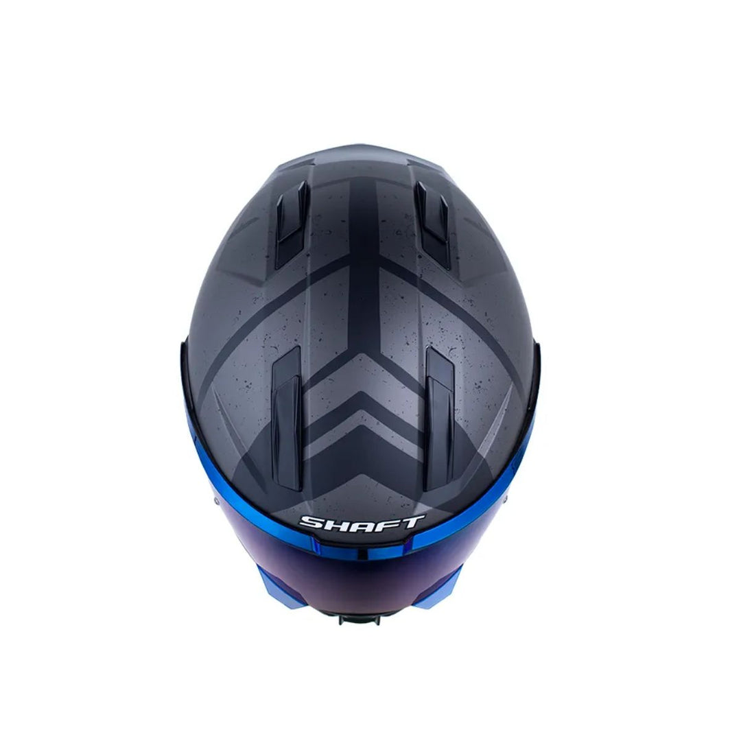CASCO INT SHAFT 595 JOUK NEGRO MATE GRIS OSCURO VISOR SMOK CLARO IRIDIUM AZUL