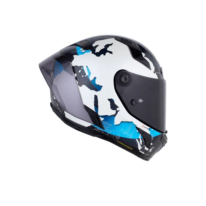 CASCO INT NOLAN	X-804 RS ULTRA CARBON REPLICA CHECA 30TH ANNIVERSARY 355 AZUL OSCURO BRILLO BLANCO VISOR HUMO