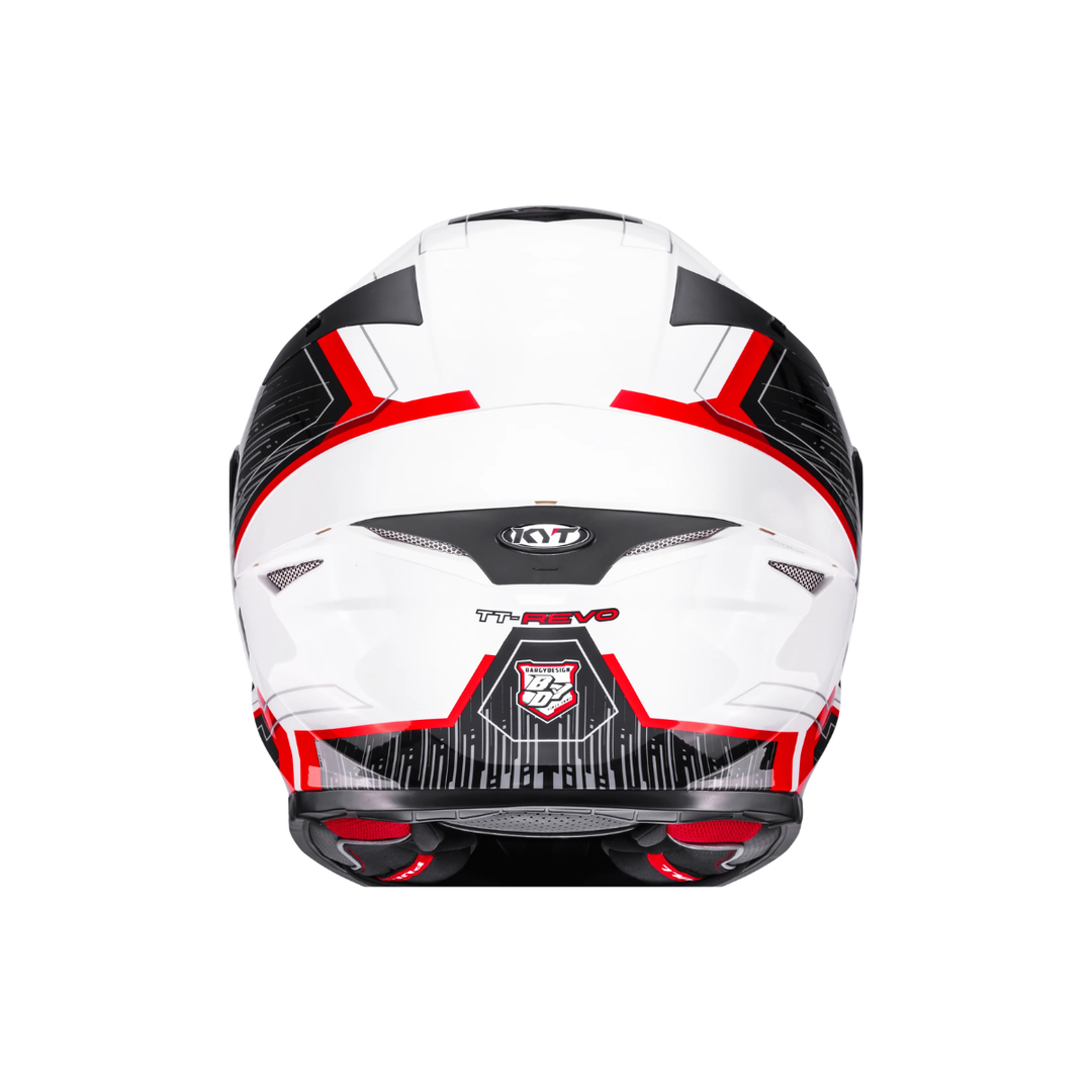 CASCO KYT TT-REVO SPEEDING WHITE RED