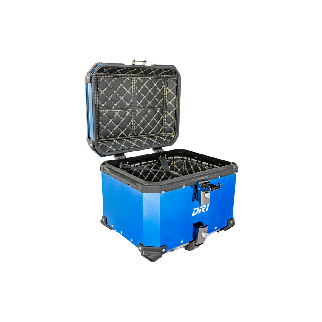 MALETERO CUADRADO DR1 ALU PRO ACERO 45 LT AZUL