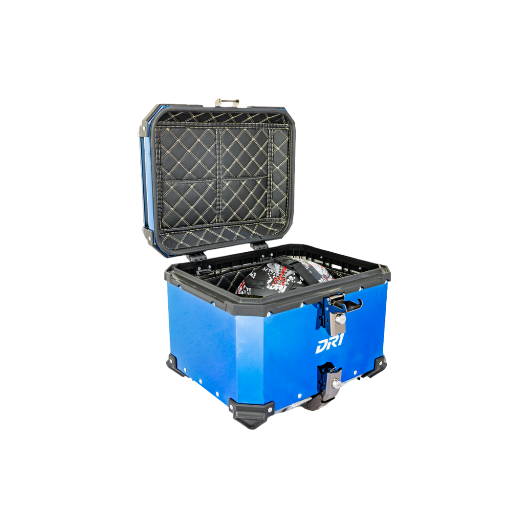 MALETERO CUADRADO DR1 ALU PRO ACERO 45 LT AZUL