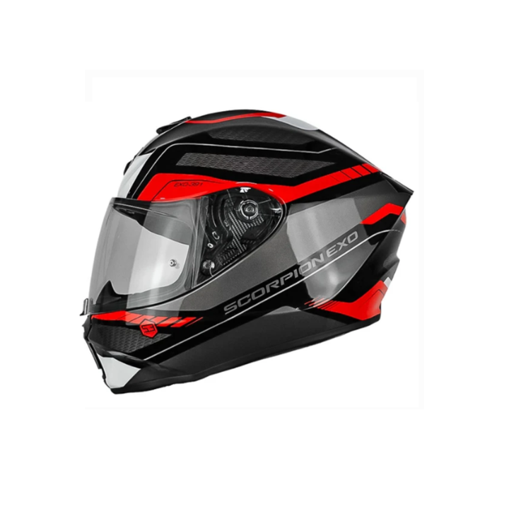CASCO SCORPION EXO-391 LEO NEGRO ROJO