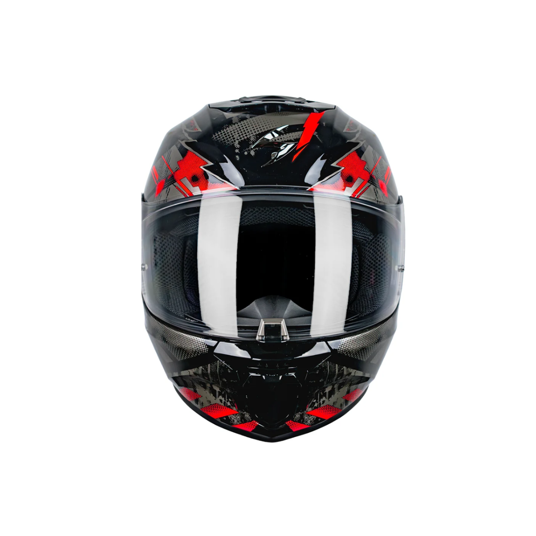 CASCO SCORPION EXO-391 CLUTTER NEGRO ROJO