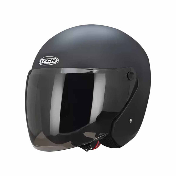 Casco Certificado TECH T-10 SOLID Negro Mate| Visor Humo