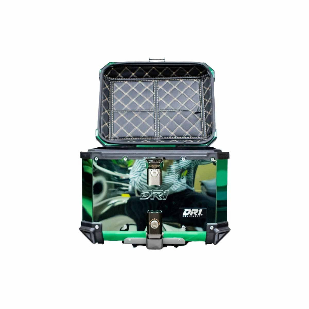 MALETERO CUADRADO DR1 ALU PRO ACERO 45 LT VERDE