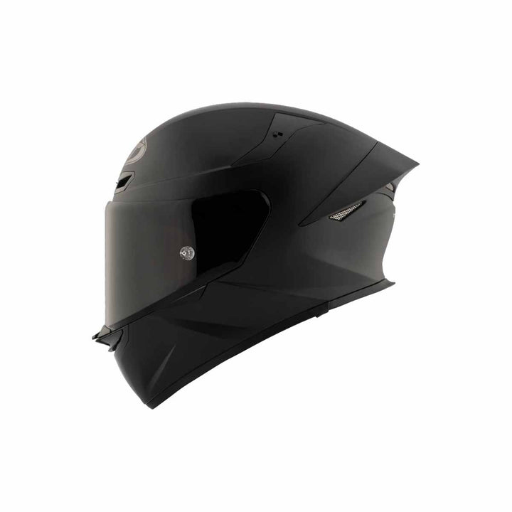 CASCO CERTIFICADO KYT TT REVO CON SPOILER  PLAIN NEGRO MATE