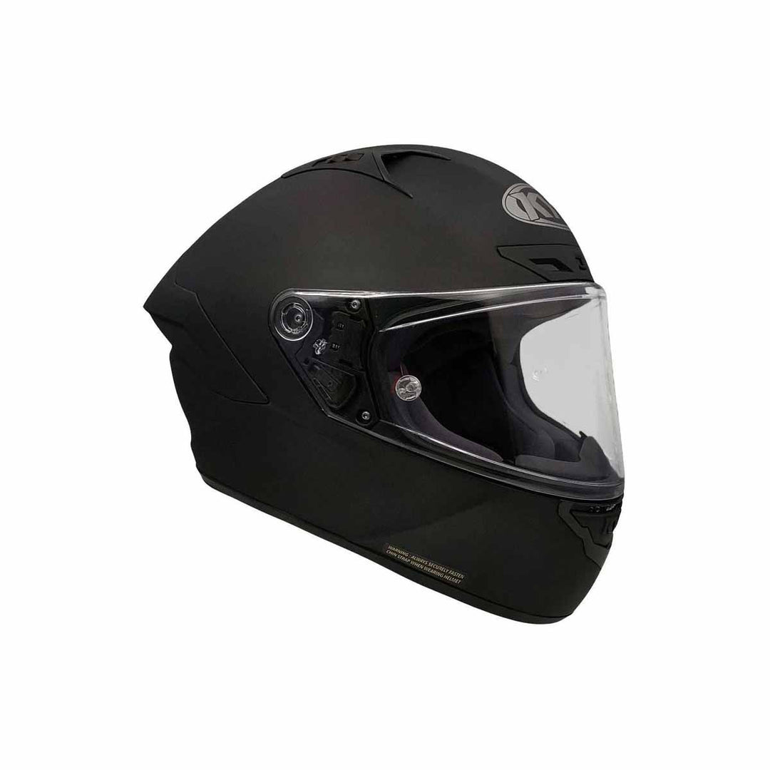 CASCO CERTIFICADO KYT TT REVO CON SPOILER  PLAIN NEGRO MATE