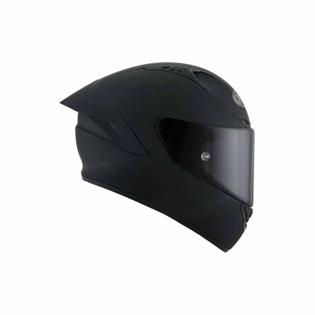 CASCO CERTIFICADO KYT TT REVO CON SPOILER  PLAIN NEGRO MATE