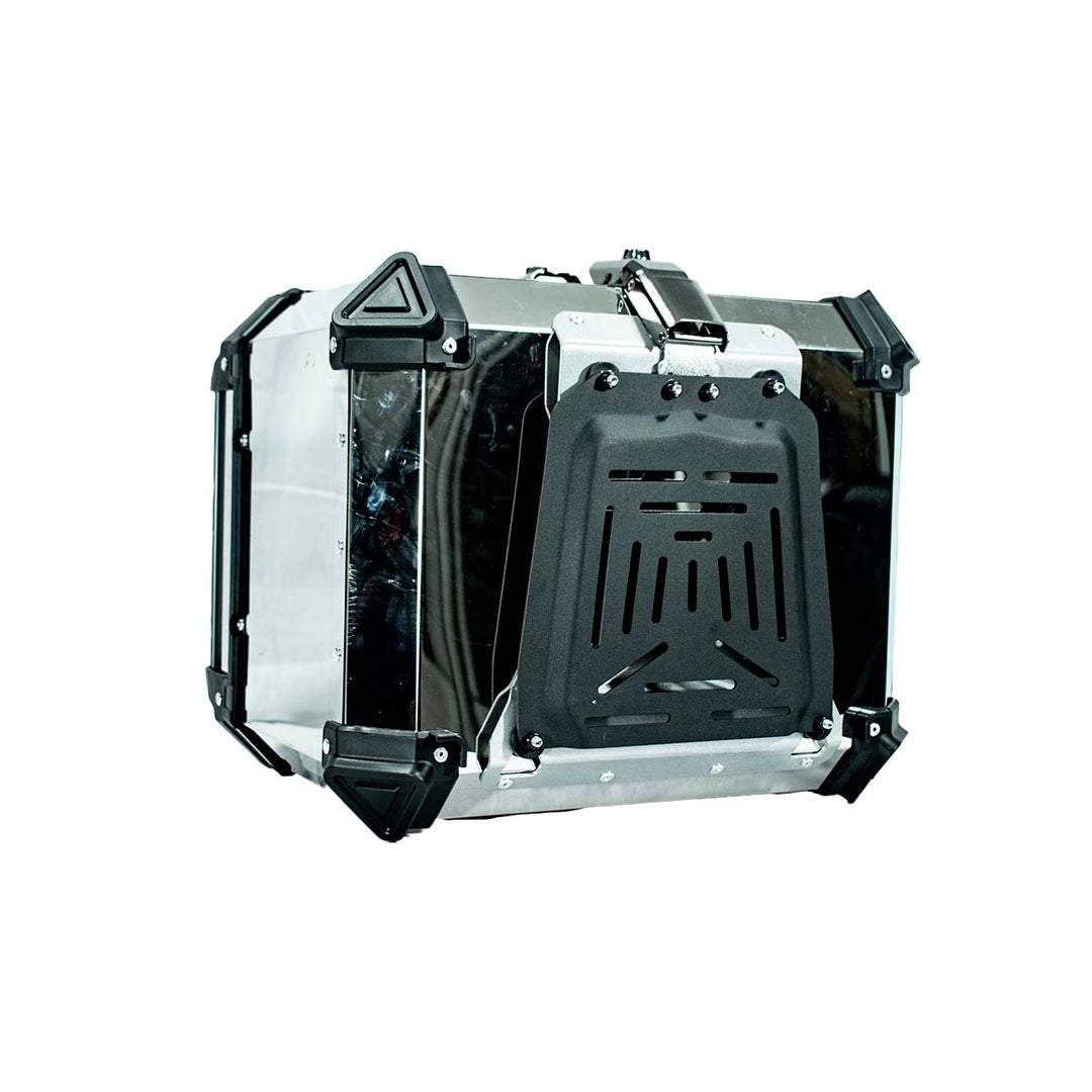 MALETERO CUADRADO DR1 ALU PRO ACERO 45 LT GRIS ESPEJO