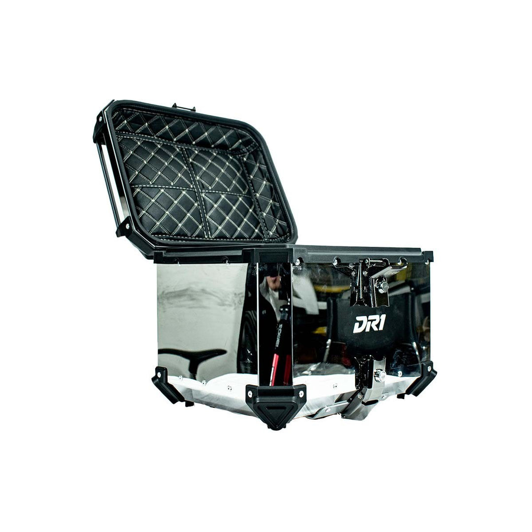 MALETERO CUADRADO DR1 ALU PRO ACERO 45 LT GRIS ESPEJO