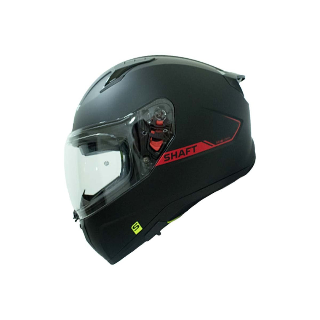 CASCO CERTIFICADO SHAFT 532 SOLID NEGRO ROJO| Visor Iridium Rojo