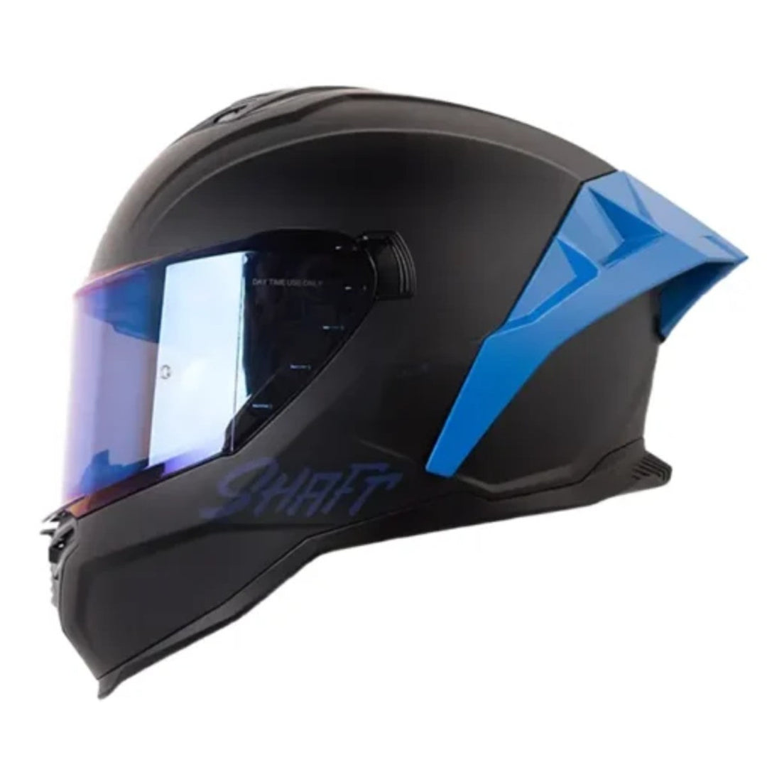 CASCO CERTIFICADO SHAFT 598 GTR SOLID NEGRO AZUL| Visor Iridium Azul