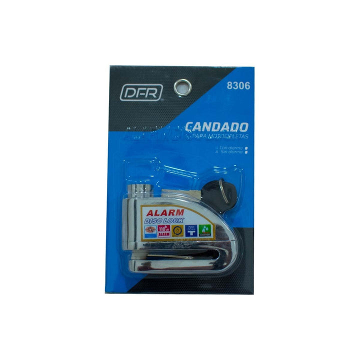 CANDADO DFR DISCO ALARMA 8306 PLATEADO