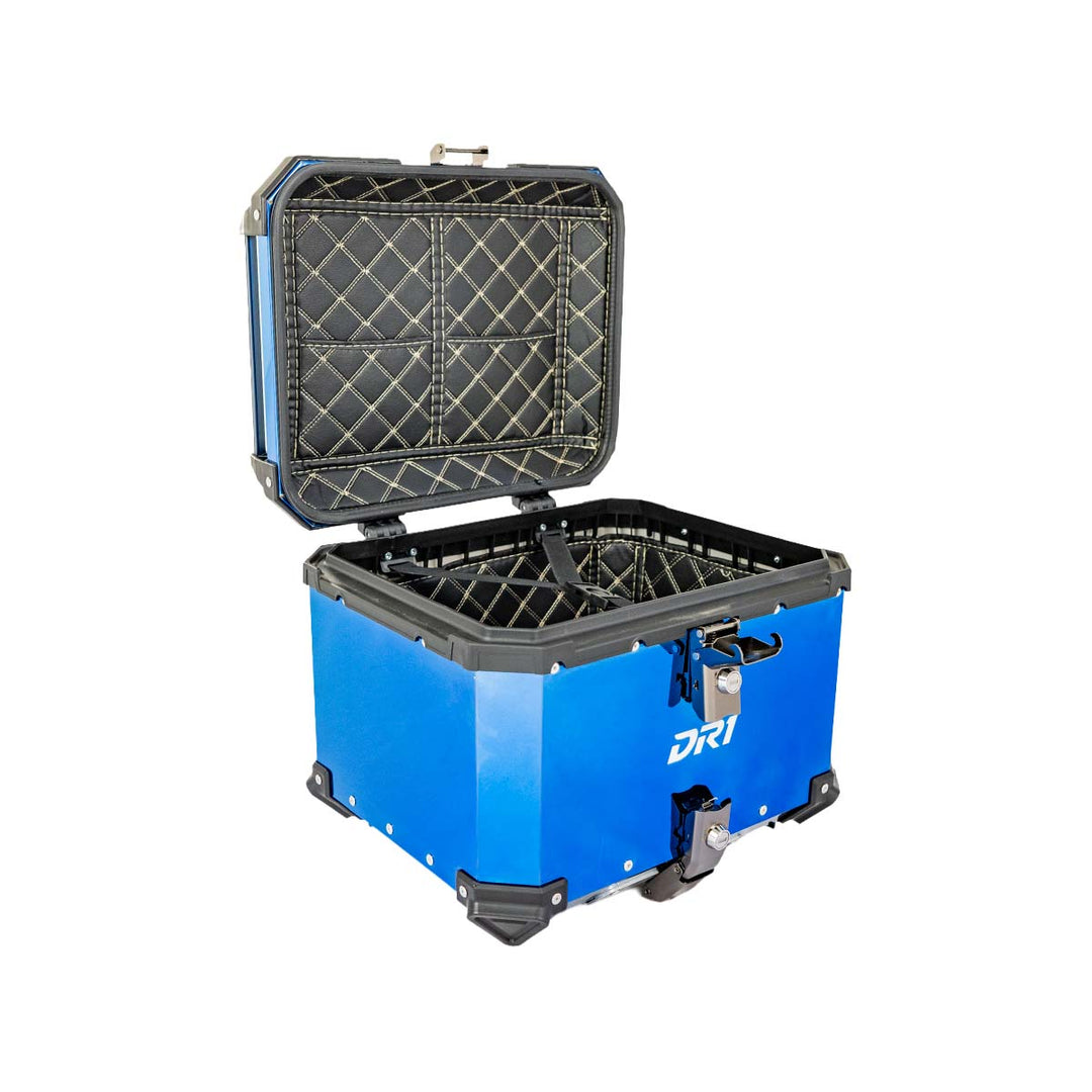 MALETERO CUADRADO DR1 ALU PRO ACERO 45 LT AZUL