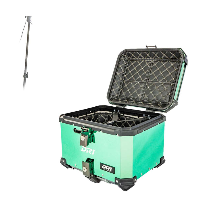 MALETERO CUADRADO DR1 ALU PRO ACERO 45 LT VERDE