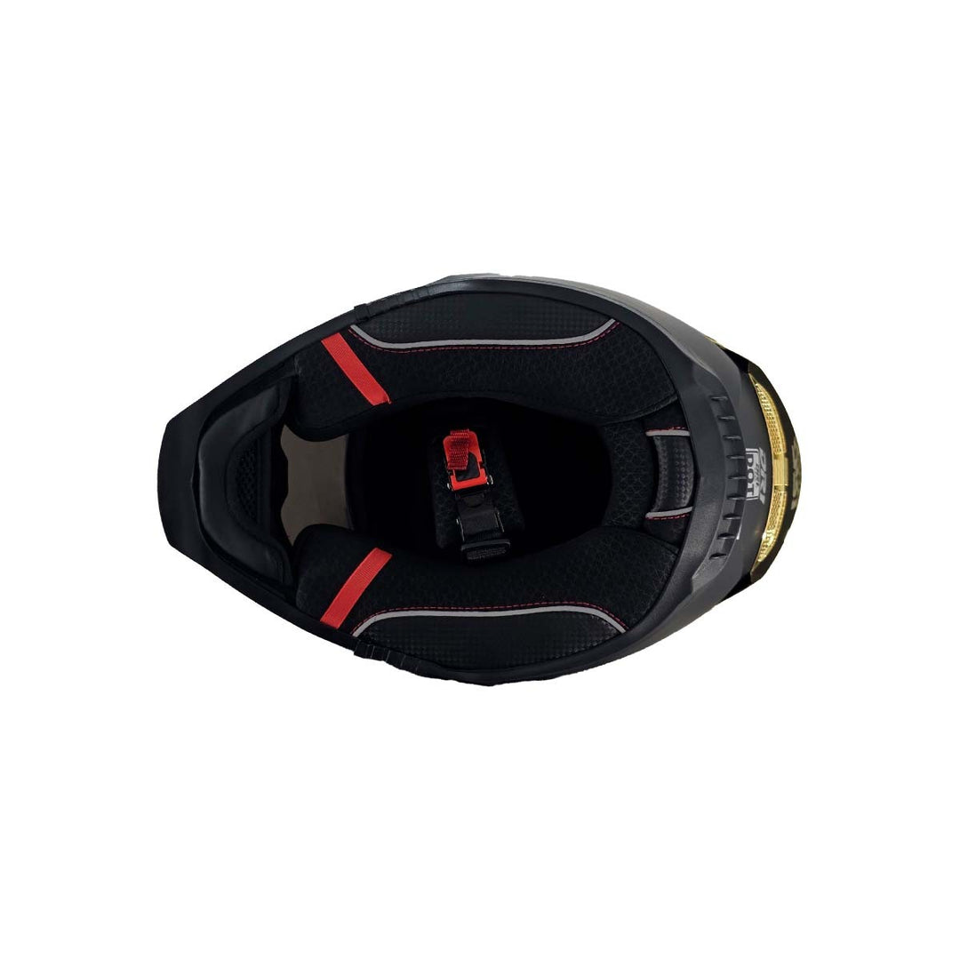 Casco Integral Dr1 K666 Solid Negro Mate Sp Dorado