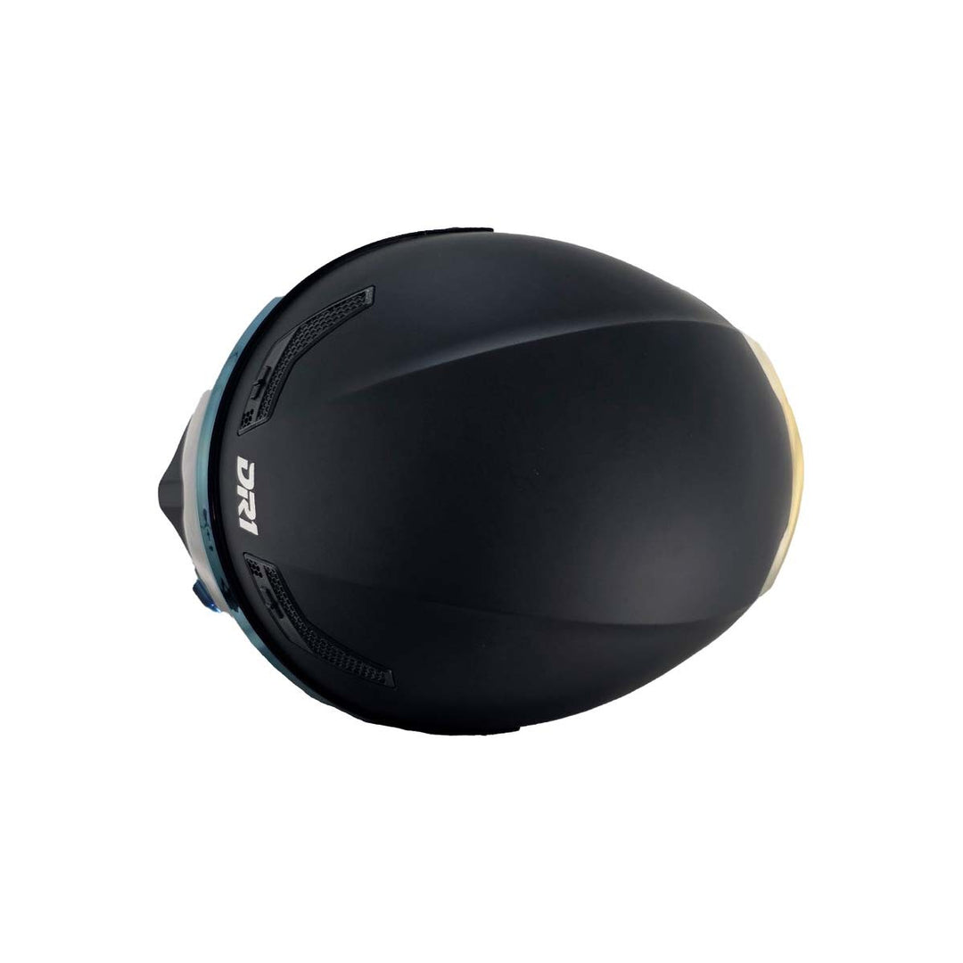 Casco Integral Dr1 K666 Solid Negro Mate Sp Dorado
