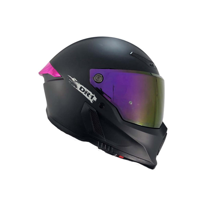 Casco Integral Dr1 K666 Solid Negro Mate Sp Fuscia