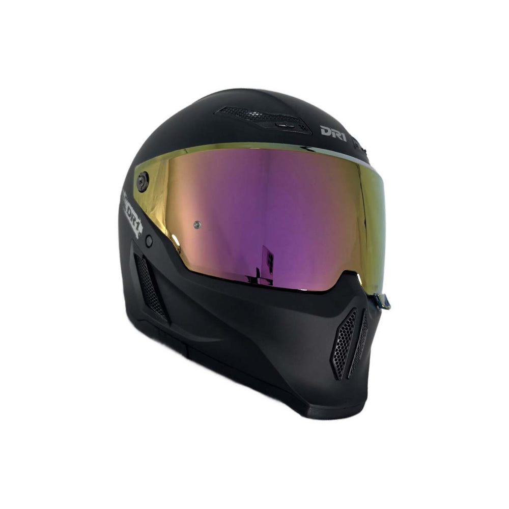 Casco Integral Dr1 K666 Solid Negro Mate Sp Rojo