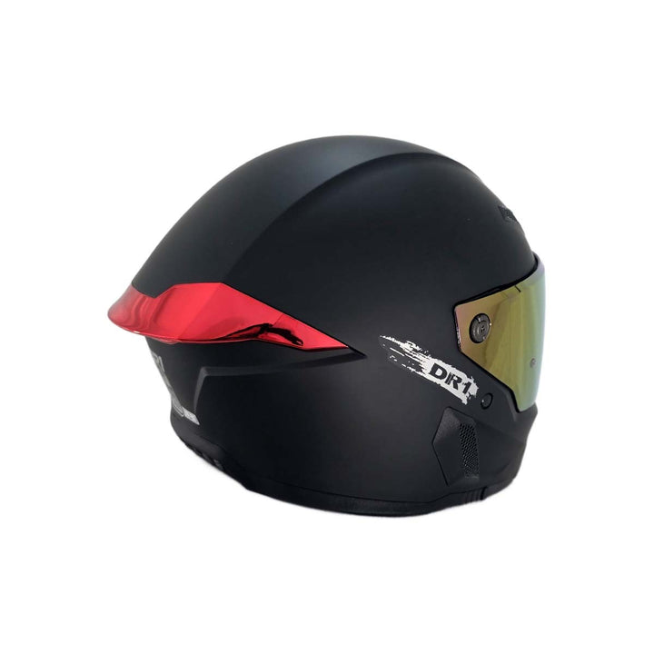 Casco Integral Dr1 K666 Solid Negro Mate Sp Rojo