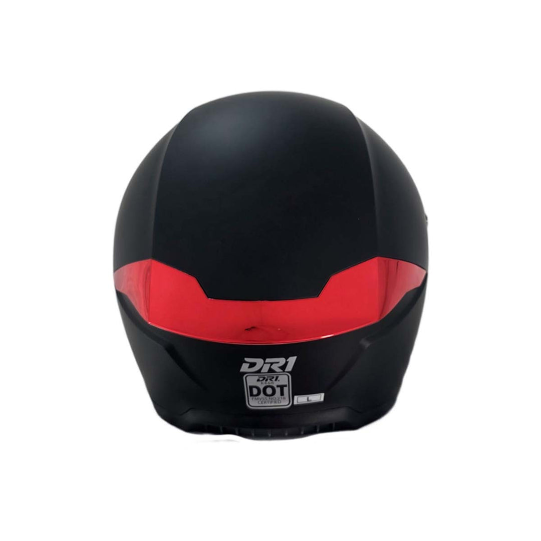 Casco Integral Dr1 K666 Solid Negro Mate Sp Rojo