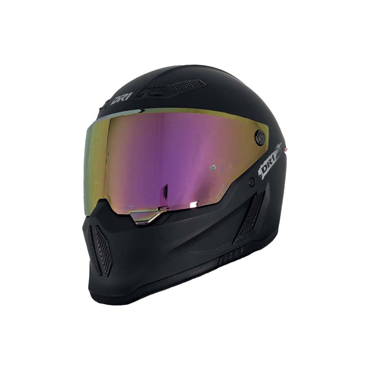 Casco Integral Dr1 K666 Solid Negro Mate Sp Rojo