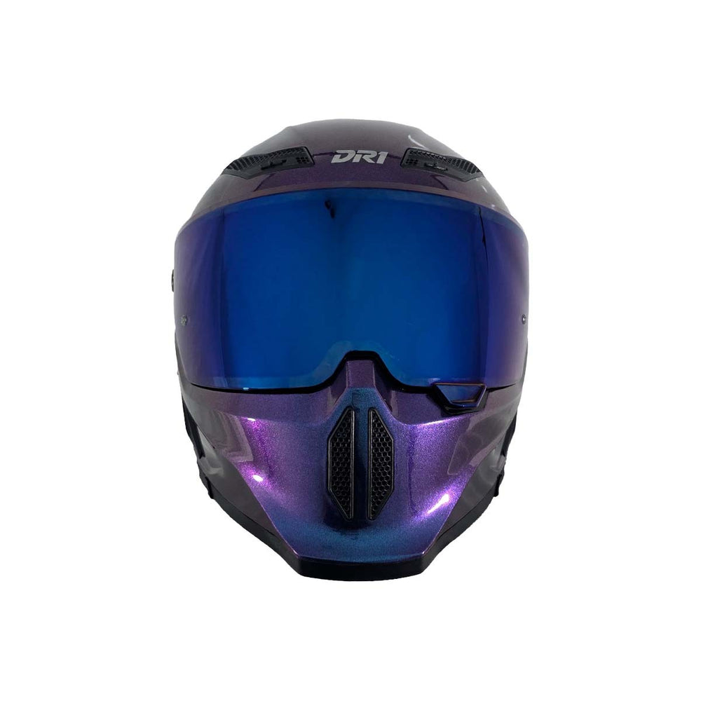 Casco Integral Dr1 K666 Solid Azul Camaleon Sp Morado