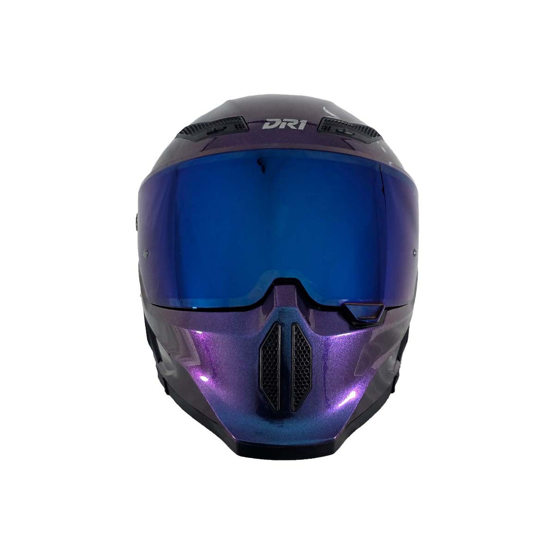 Casco Integral Dr1 K666 Solid Azul Camaleon Sp Morado