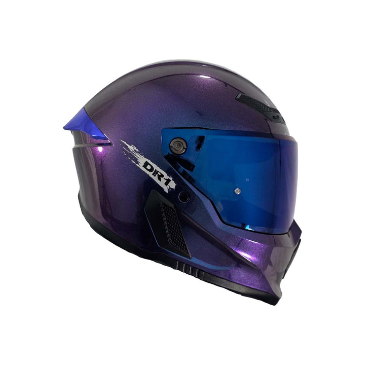 Casco Integral Dr1 K666 Solid Azul Camaleon Sp Morado
