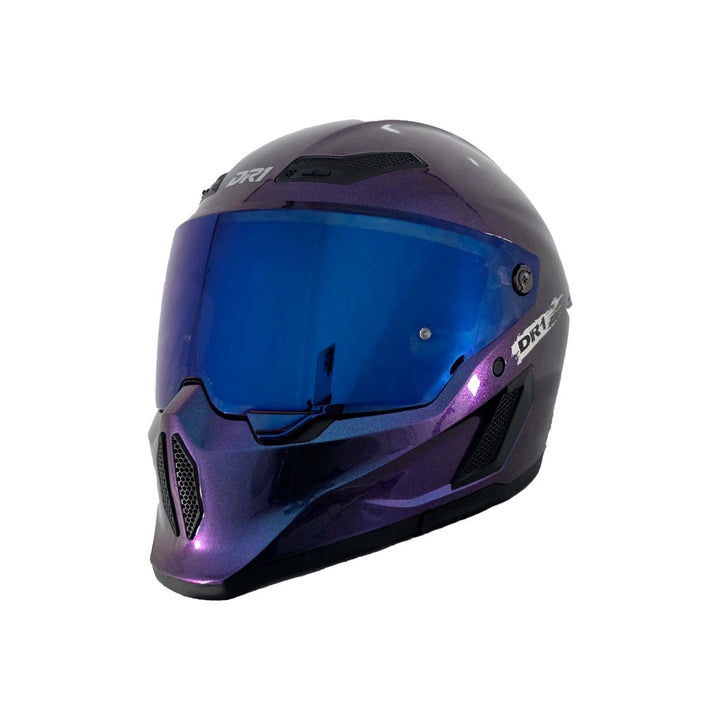 Casco Integral Dr1 K666 Solid Azul Camaleon Sp Morado
